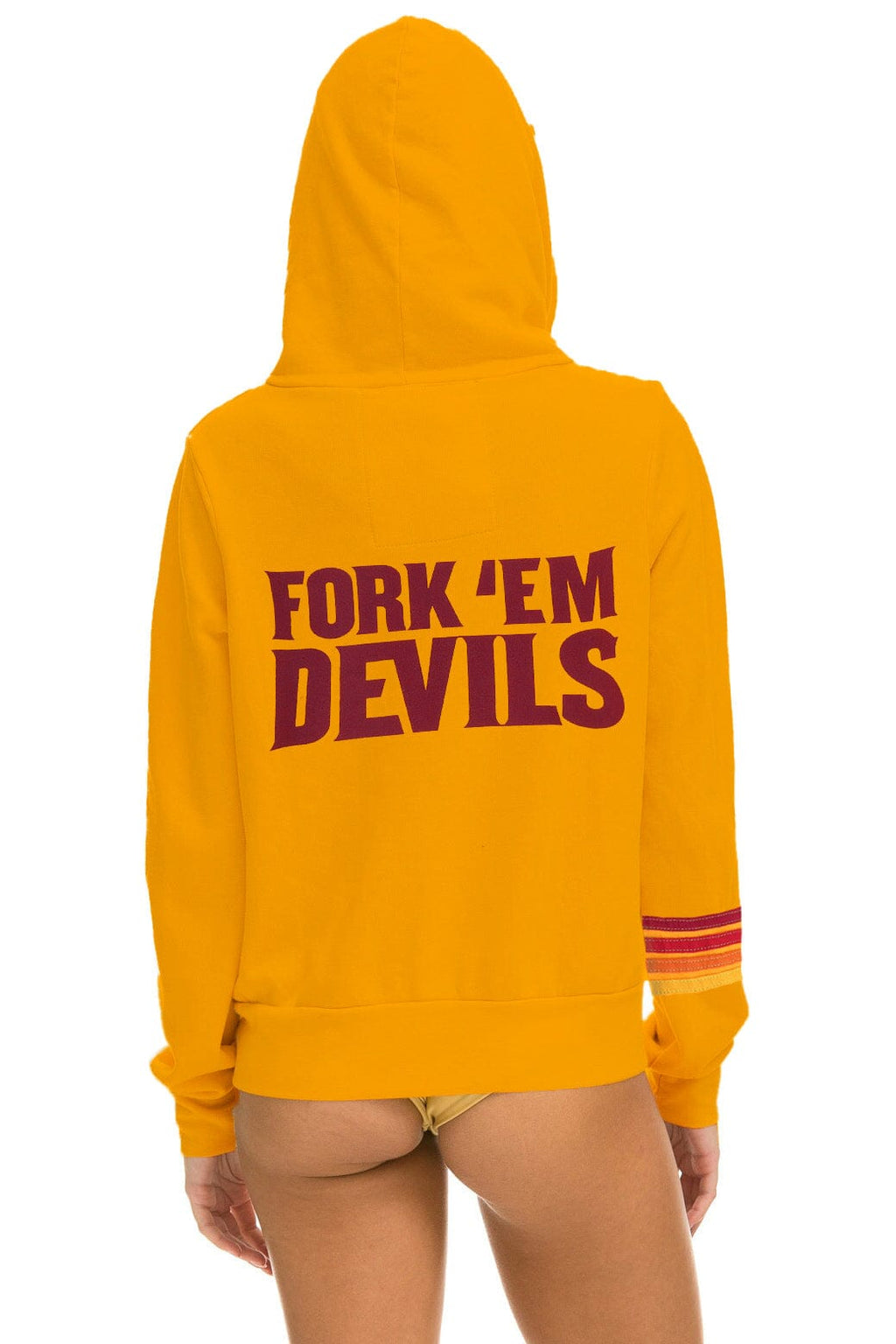 ASU FORK EM DEVILS ZIP HOODIE - GOLD