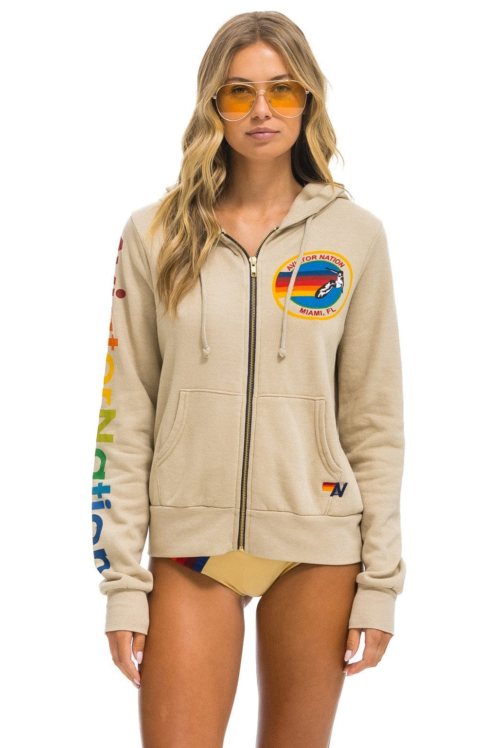 AVIATOR NATION MIAMI HOODIE - SAND