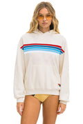 5 STRIPE AMERICA RELAXED PULLOVER HOODIE - VINTAGE WHITE USA