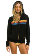 5 STRIPE HOODIE - BLACK