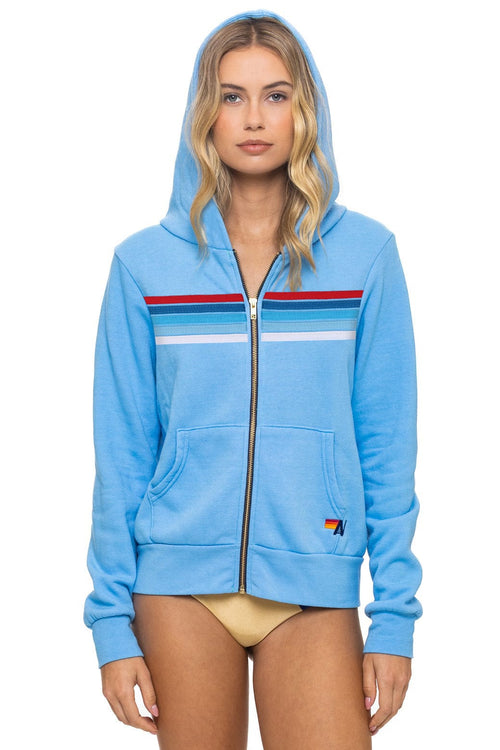 5 STRIPE AMERICA ZIP HOODIE - SKY USA