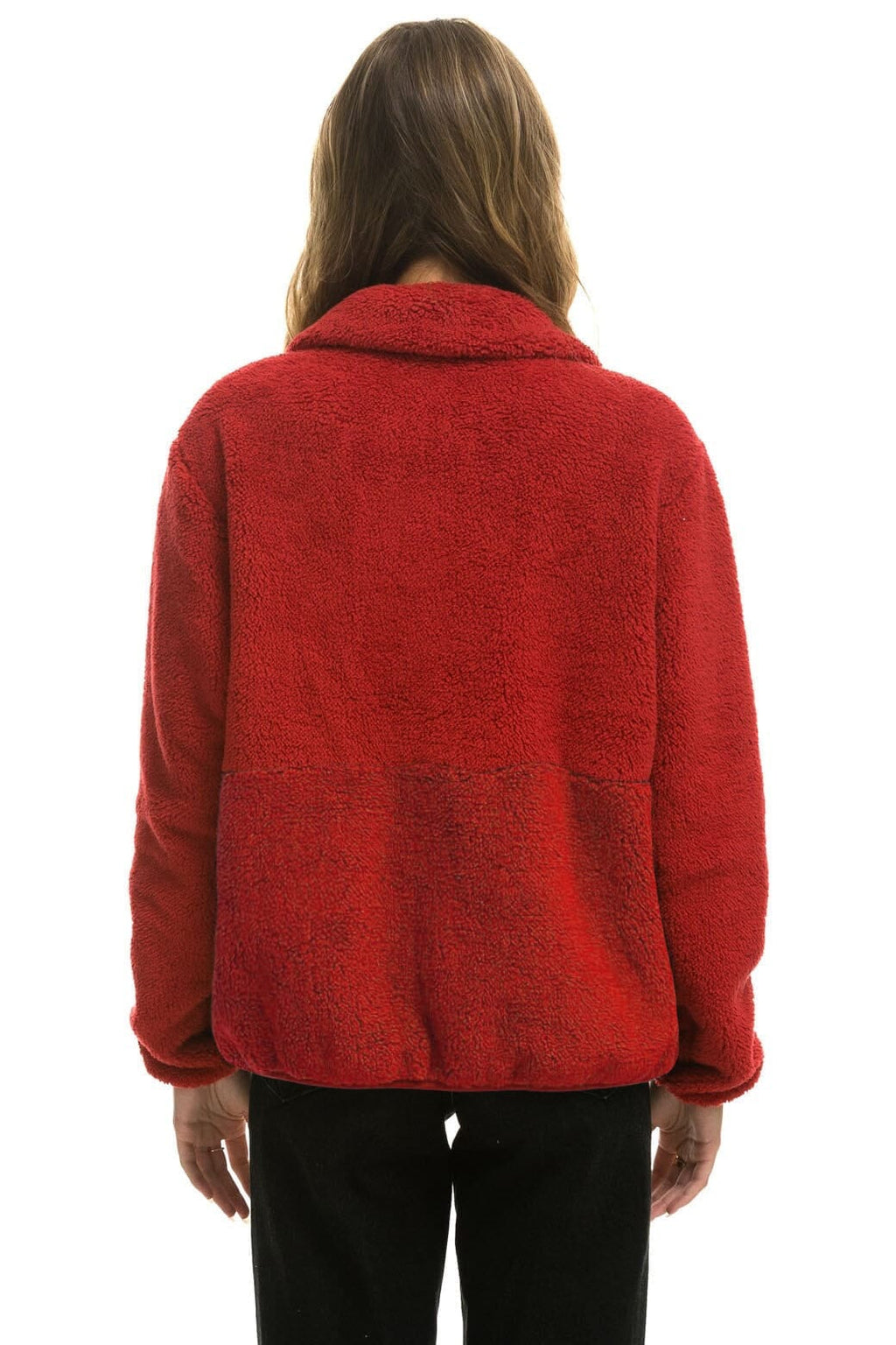TEDDY UNISEX HALF ZIP JACKET - CHERRY