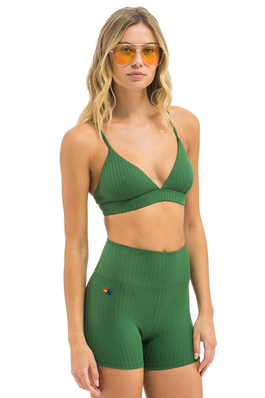 WIDE RIB 4IN HI-RISE BIKER SHORT - PALM