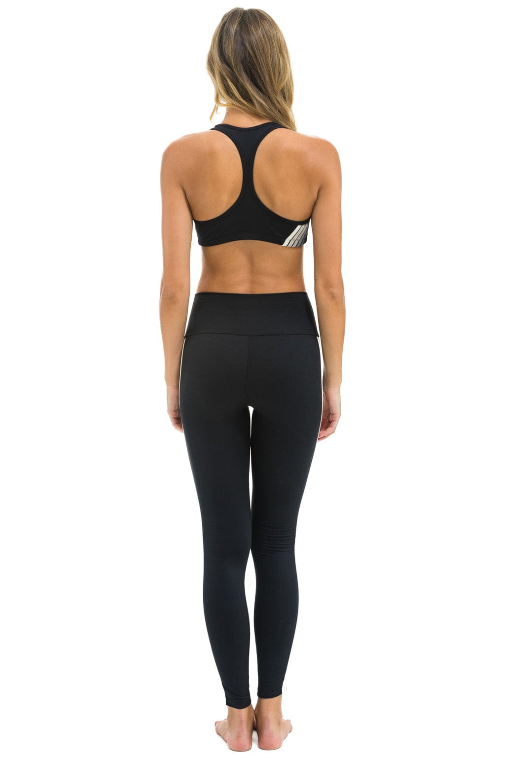 FULL LENGTH HI-RISE 5 STRIPE LEGGINGS - BLACK SMOKE
