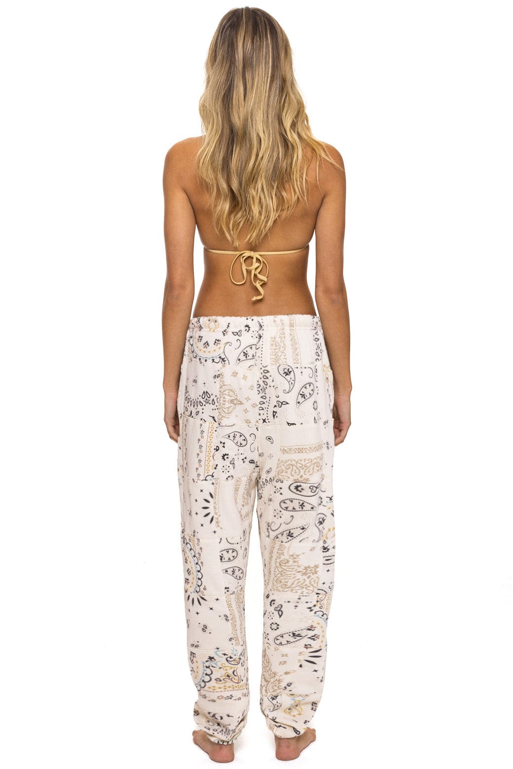 BANDANA QUILTED SWEATPANTS - VINTAGE WHITE