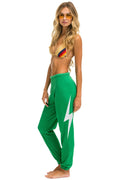 BOLT SWEATPANTS - KELLY GREEN WHITE