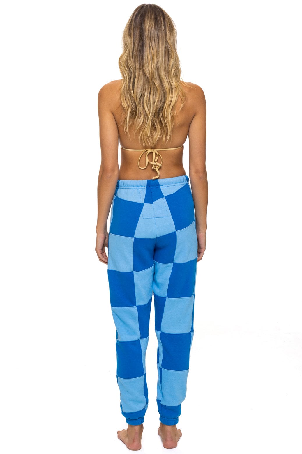 CHECK QUILTED SWEATPANTS - SKY ADVENTURE BLUE