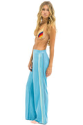 5 STRIPE WIDE LEG POCKET SWEATPANTS - AQUA AQUA