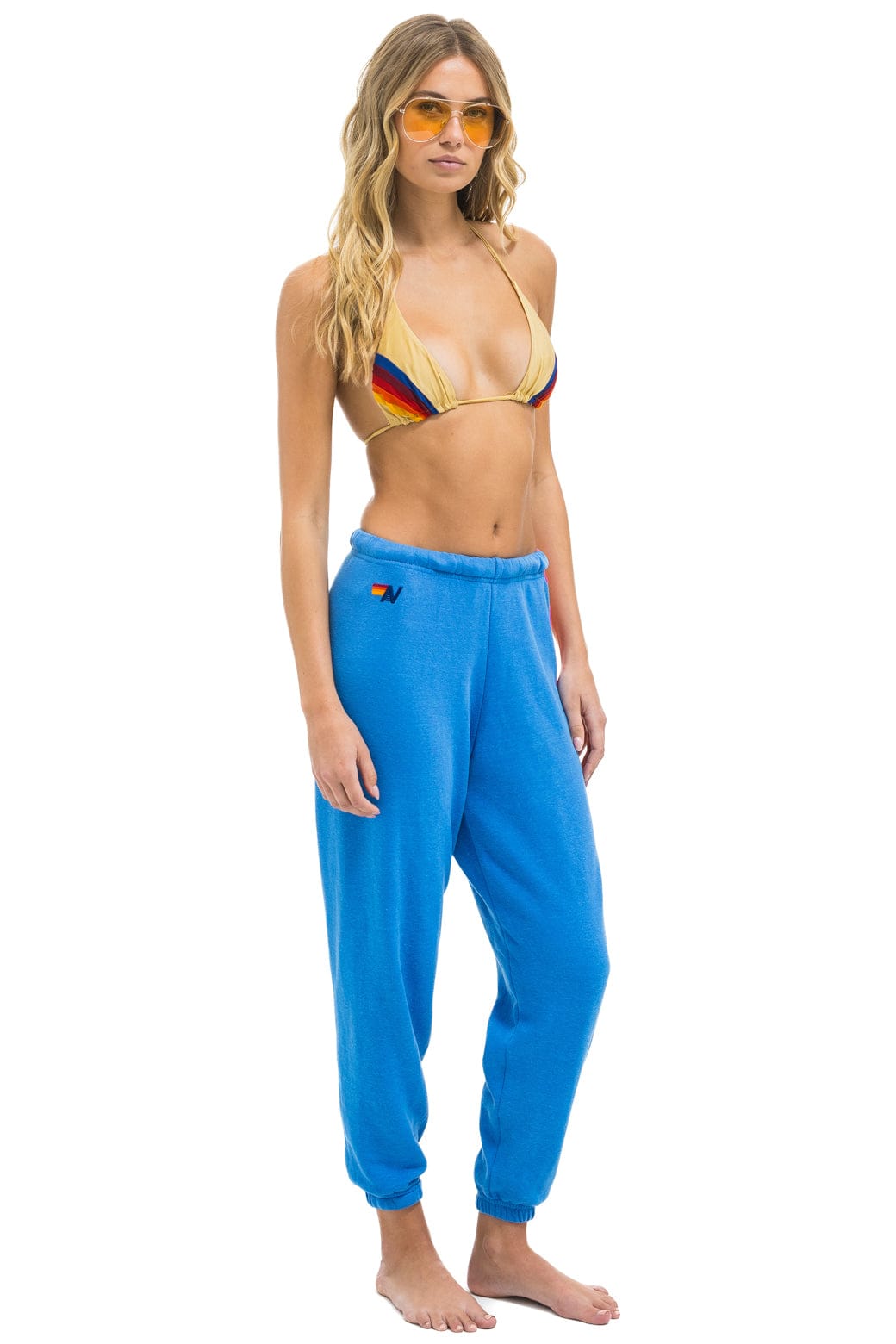 5 STRIPE SWEATPANTS - COBALT NEON