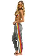 5 STRIPE SWEATPANTS - HEATHER RAINBOW WHITE