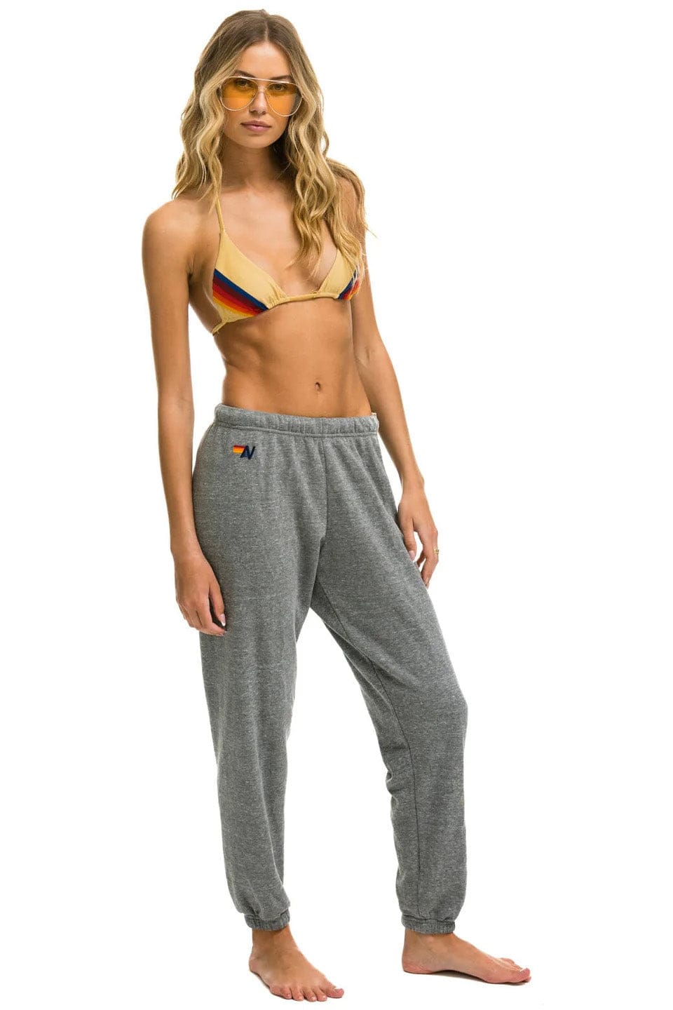5 STRIPE SWEATPANTS - HEATHER RAINBOW WHITE