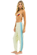 5 STRIPE SWEATPANTS - LIME CREAM SEAFOAM