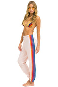 5 STRIPE SWEATPANTS - LIGHT PINK PURPLE ORANGE