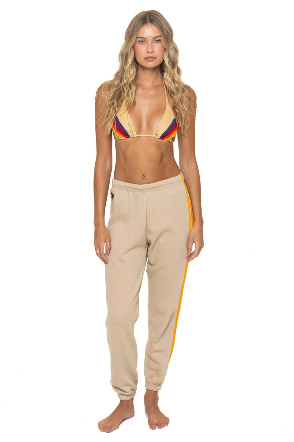 5 STRIPE SWEATPANTS - SAND