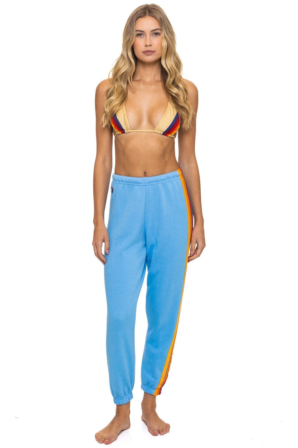 5 STRIPE SWEATPANTS - SKY