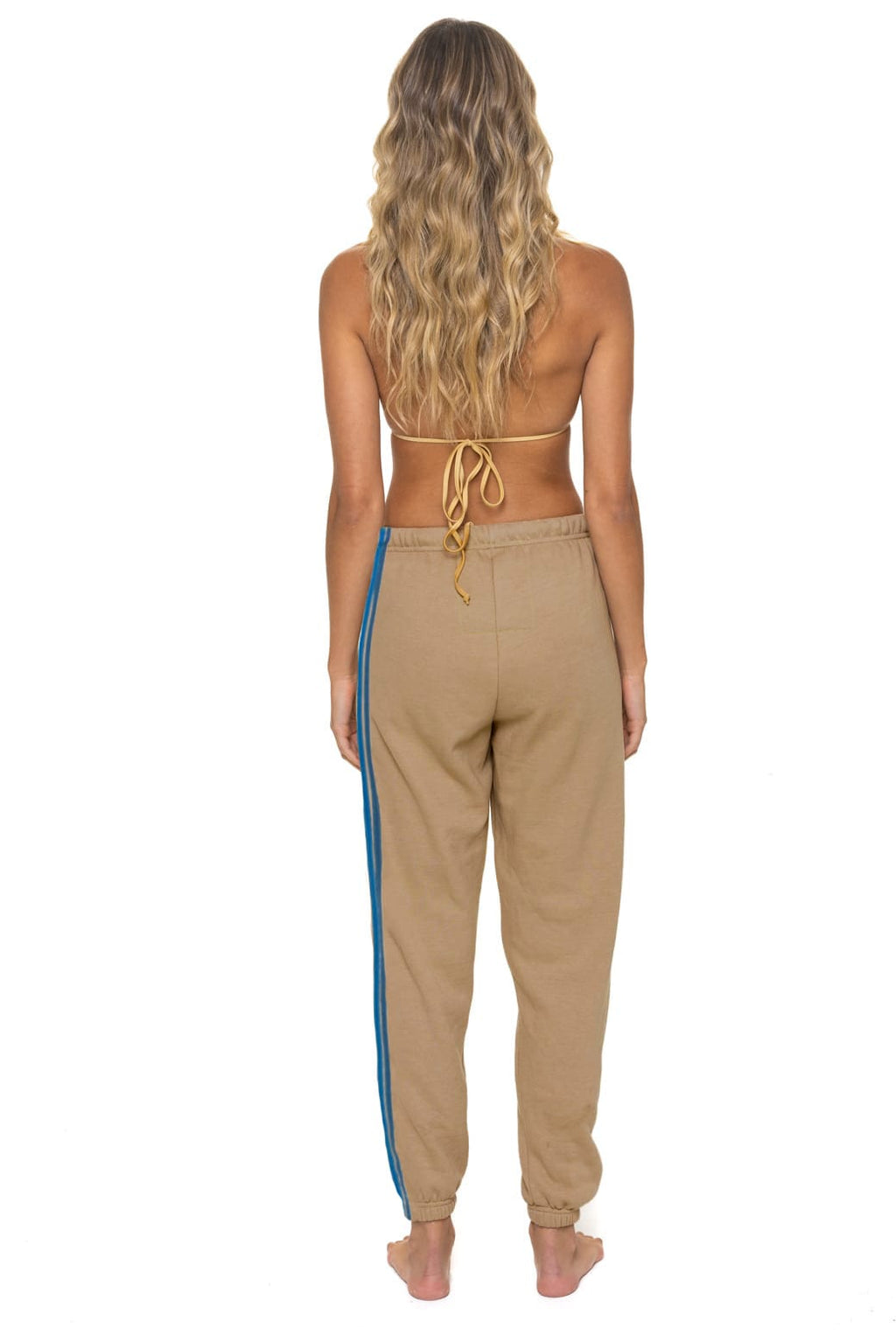 5 STRIPE SWEATPANTS - TAN