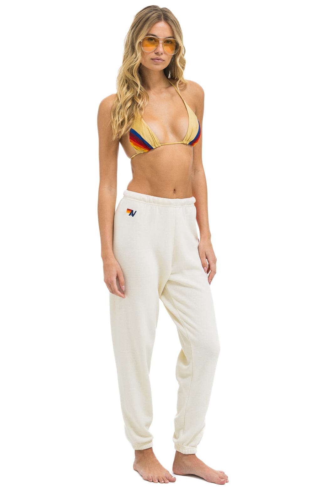 5 STRIPE SWEATPANTS - VINTAGE WHITE NEON