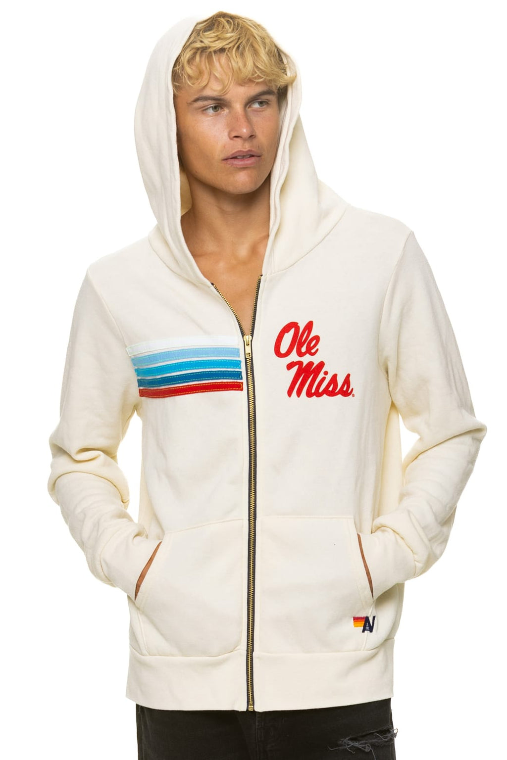 OLE MISS 2026 ZIP HOODIE - VINTAGE WHITE