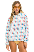 AVIATOR BOLT W BOLT EMBROIDERY RELAXED PULLOVER HOODIE - WHITE USA