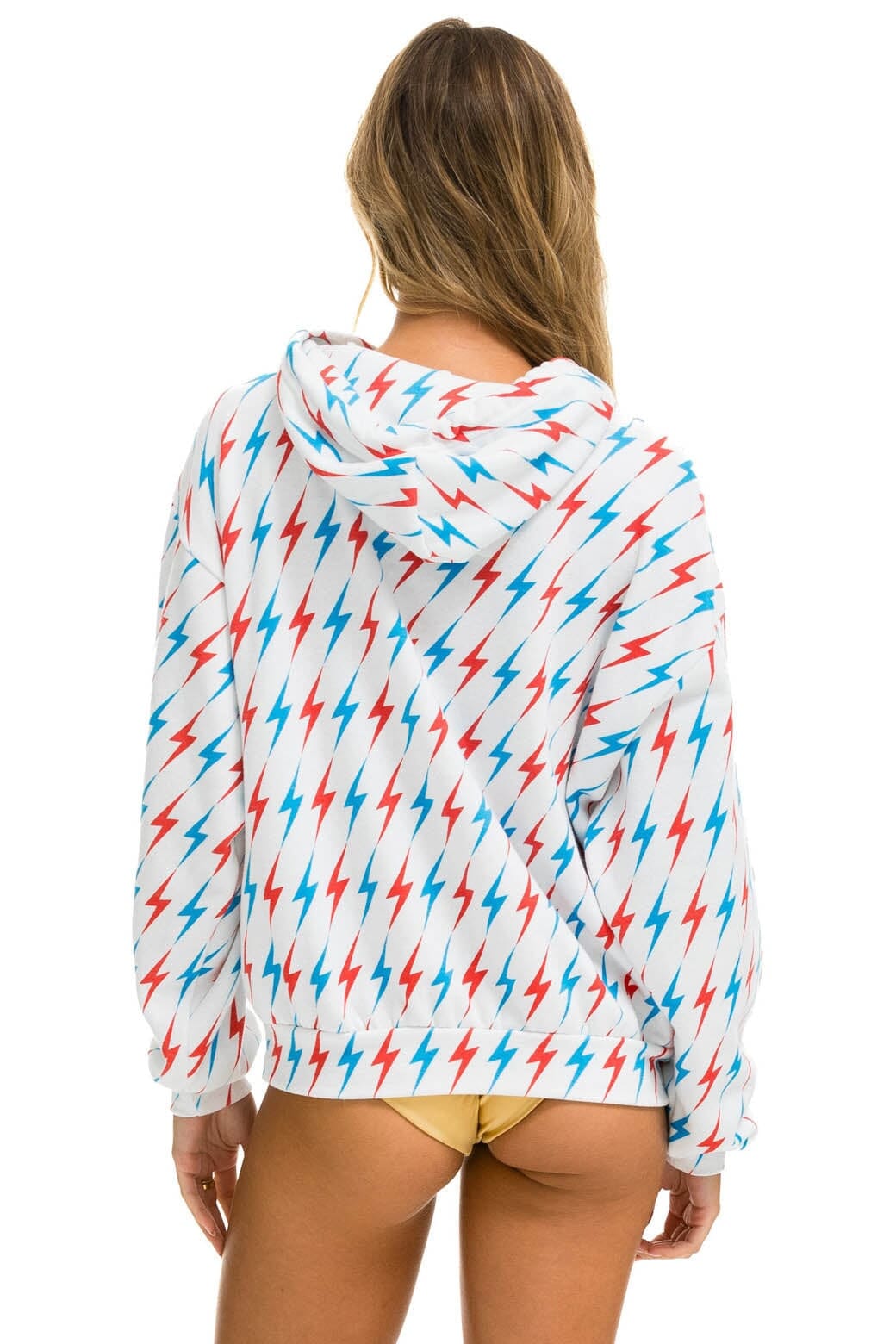 AVIATOR BOLT W BOLT EMBROIDERY RELAXED PULLOVER HOODIE - WHITE USA