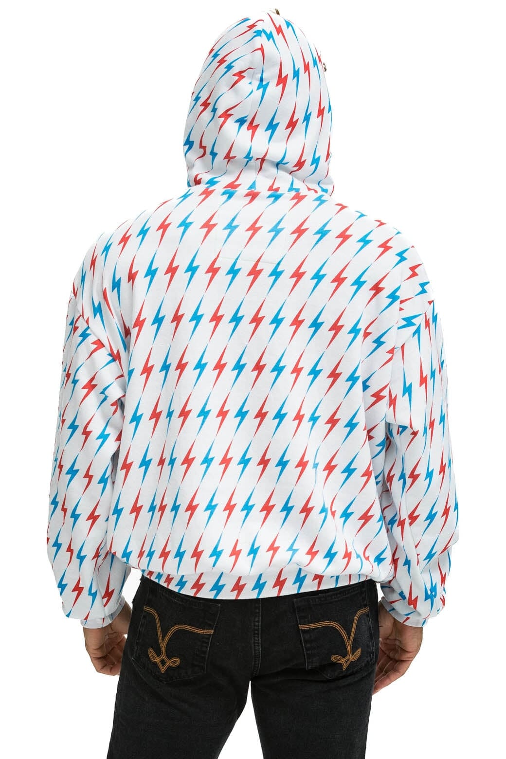 AVIATOR BOLT W BOLT EMBROIDERY RELAXED PULLOVER HOODIE - WHITE USA