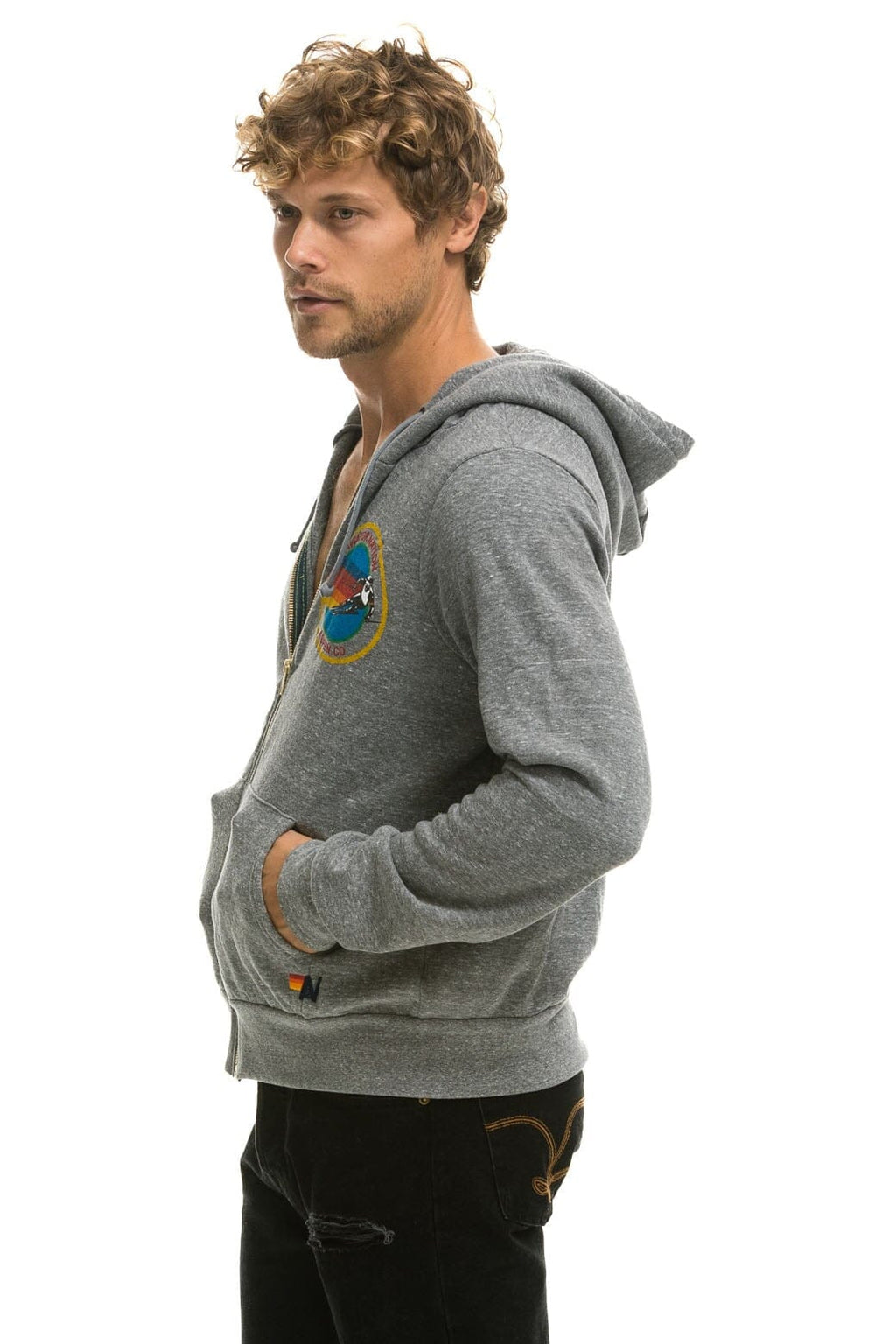 AVIATOR NATION ASPEN HOODIE - HEATHER GREY