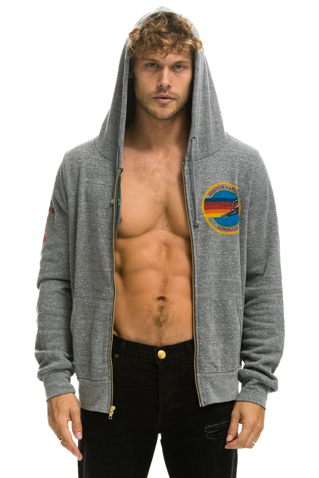 AVIATOR NATION ASPEN HOODIE - HEATHER GREY