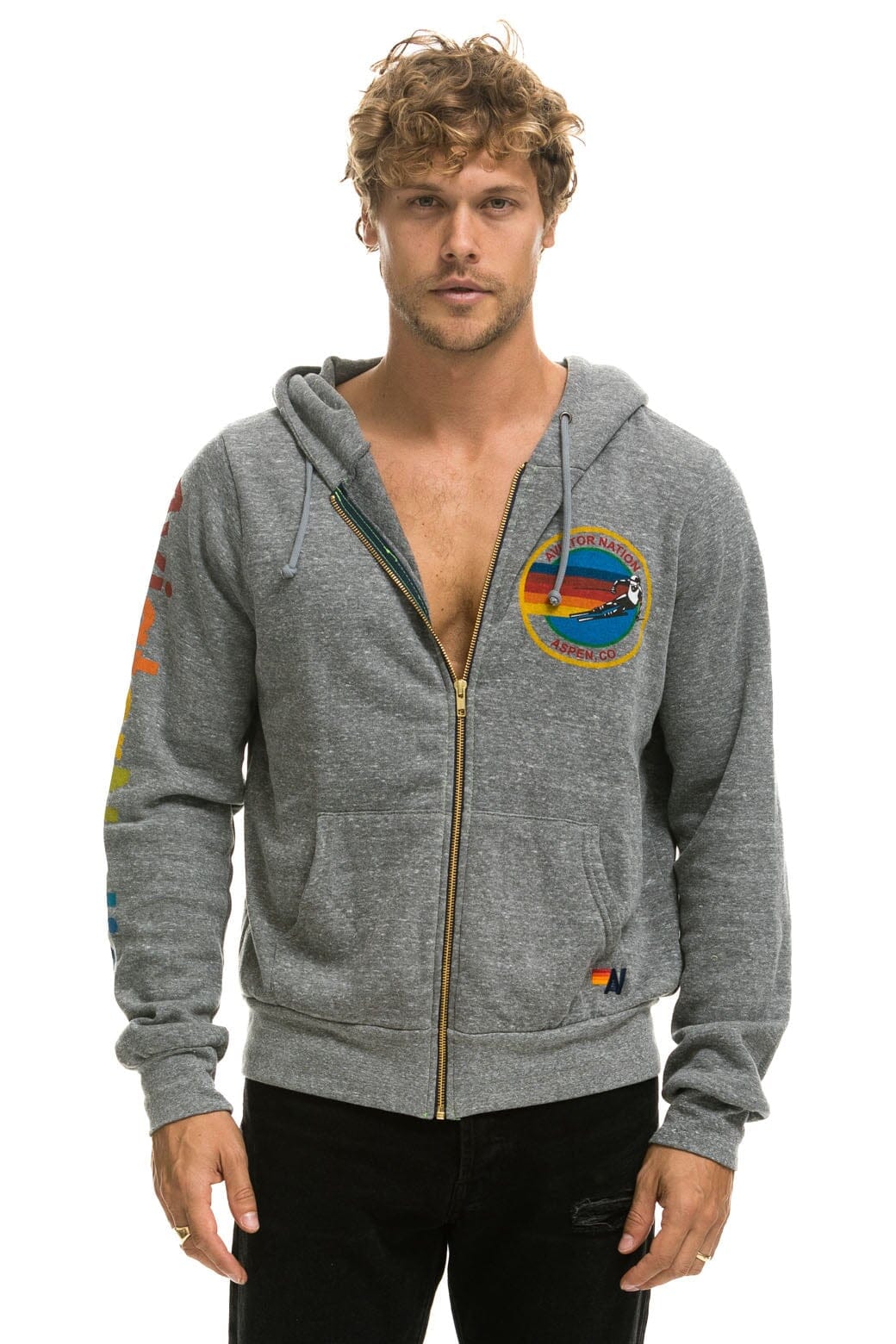 AVIATOR NATION ASPEN HOODIE - HEATHER GREY