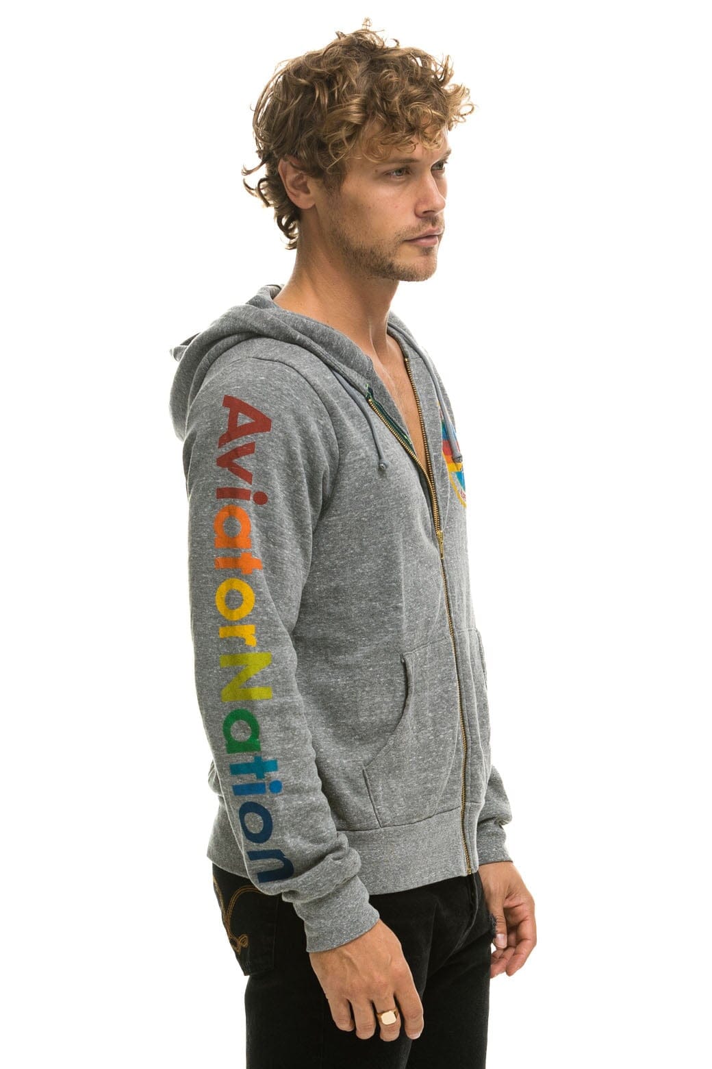 AVIATOR NATION ASPEN HOODIE - HEATHER GREY