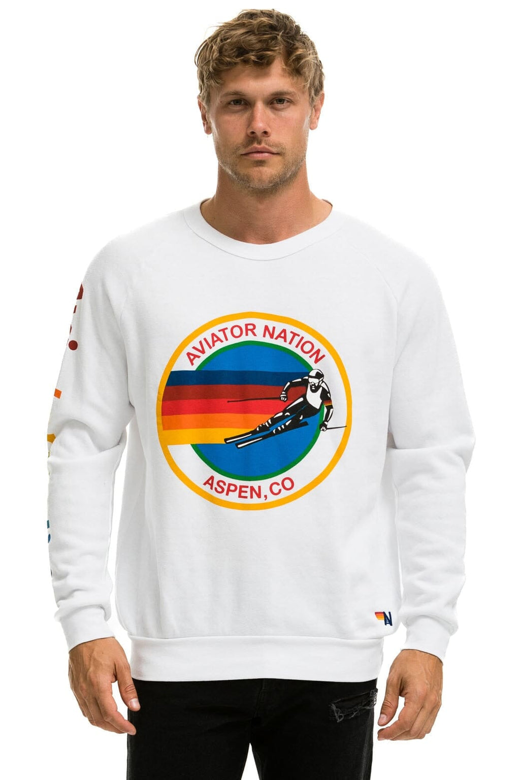 AVIATOR NATION ASPEN SWEATSHIRT - WHITE