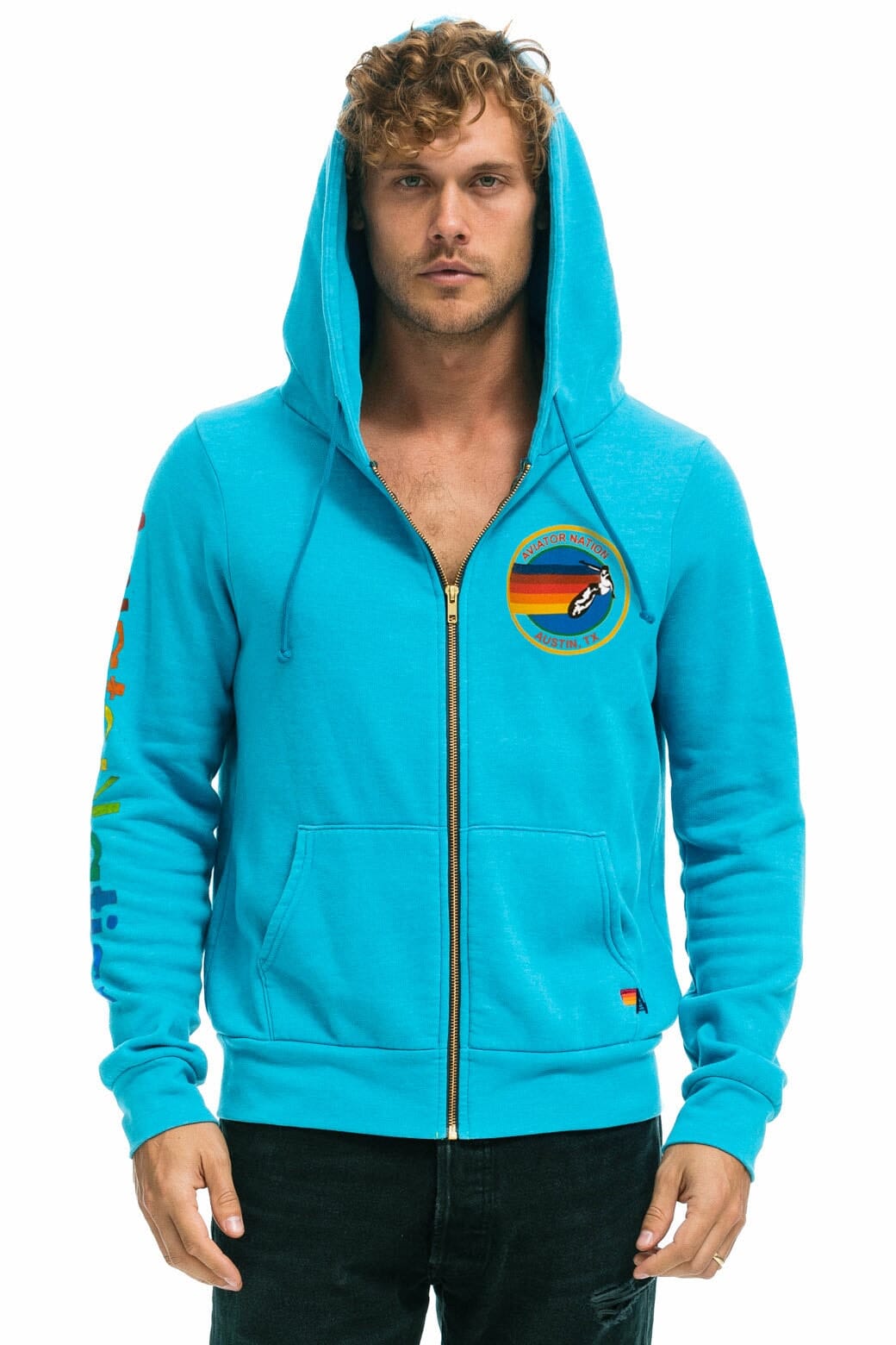AVIATOR NATION AUSTIN HOODIE - NEON BLUE