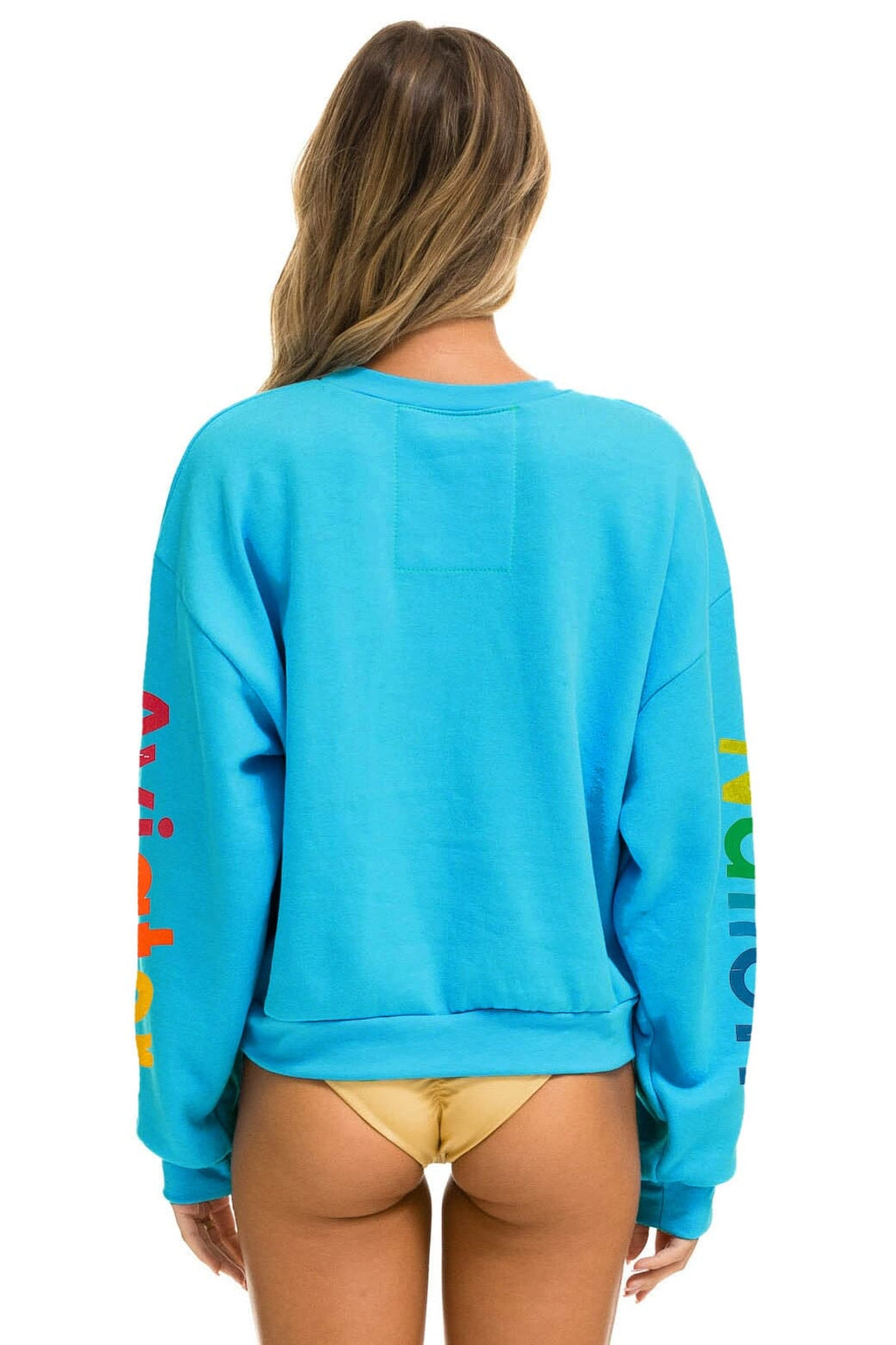 AVIATOR NATION AUSTIN RELAXED CREW SWEATSHIRT - NEON BLUE