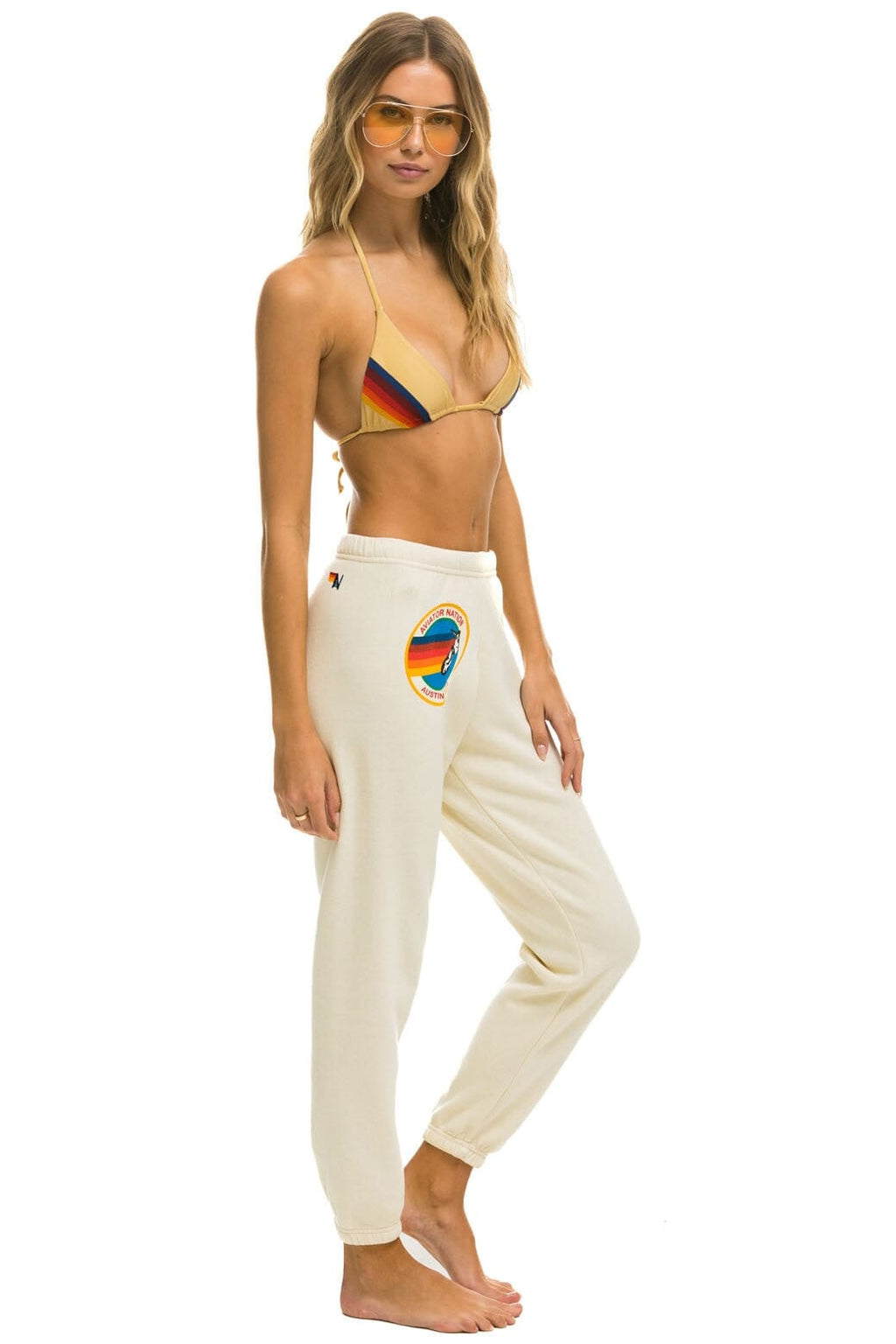 AVIATOR NATION AUSTIN SWEATPANTS - VINTAGE WHITE