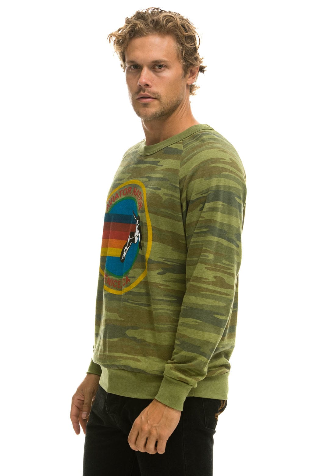 AVIATOR NATION VENICE CREW SWEATSHIRT - CAMO