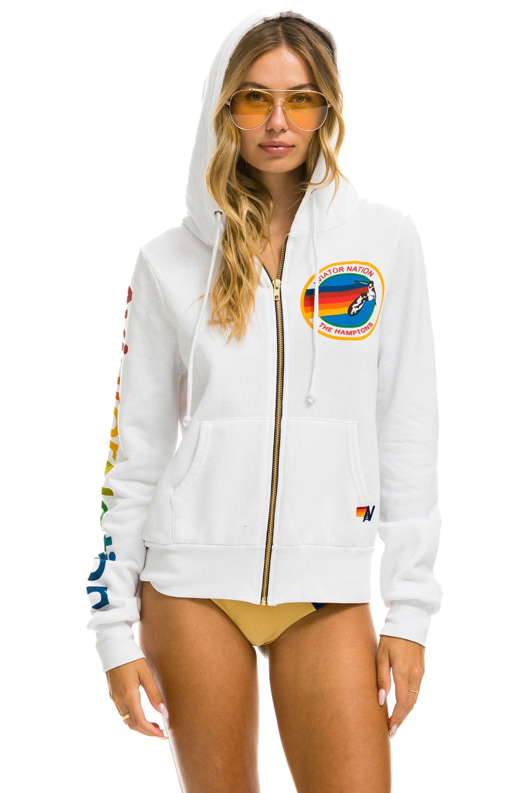 AVIATOR NATION HAMPTONS HOODIE - WHITE