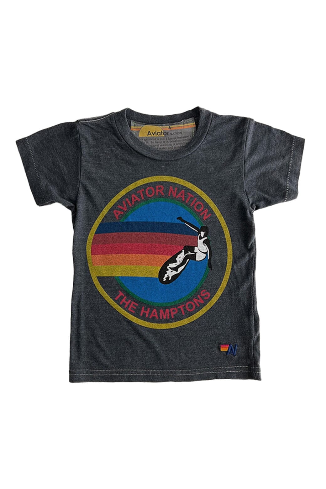 KIDS AVIATOR NATION HAMPTONS TEE - CHARCOAL