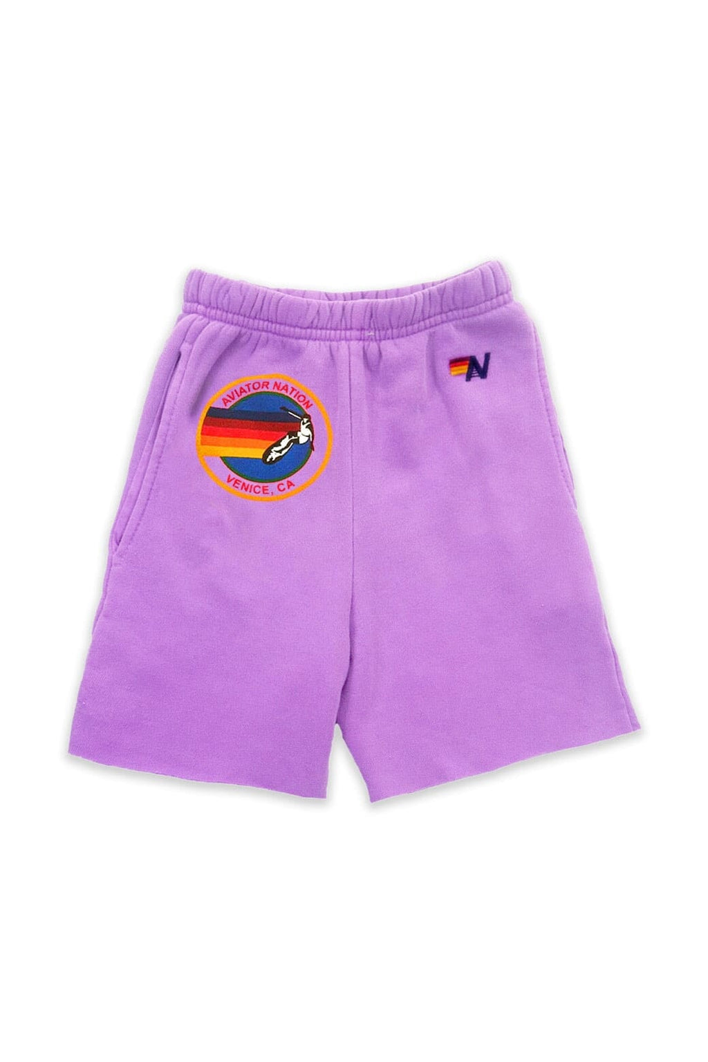 AVIATOR NATION VENICE KIDS SWEATSHORTS - NEON PURPLE