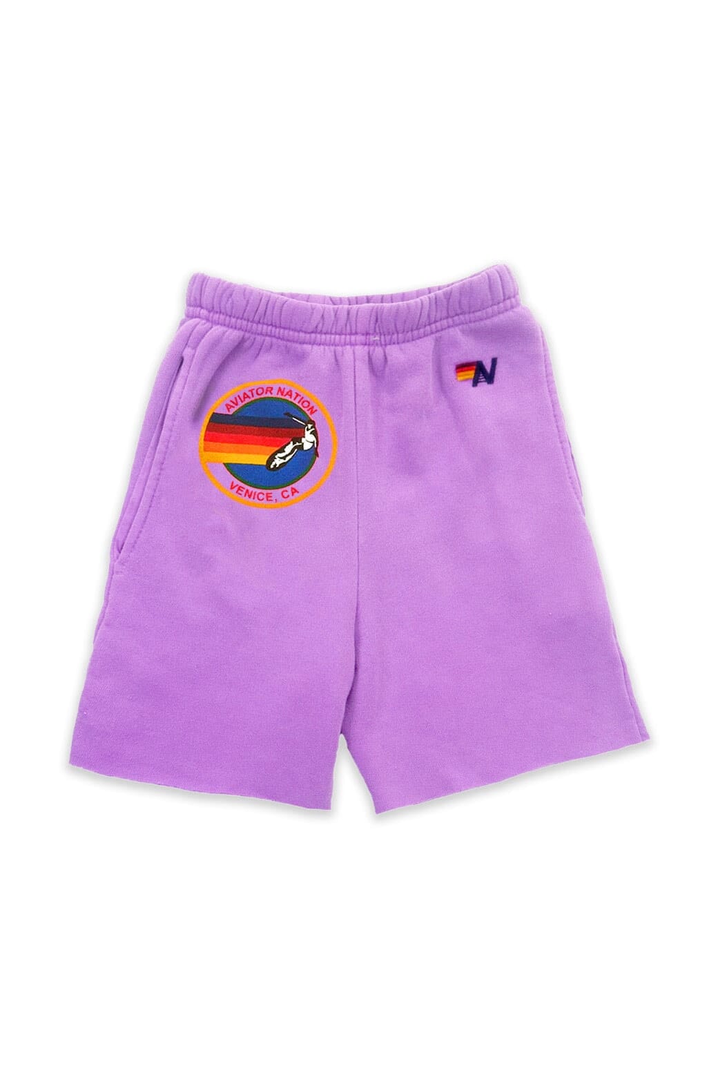 AVIATOR NATION VENICE KIDS SWEATSHORTS - NEON PURPLE