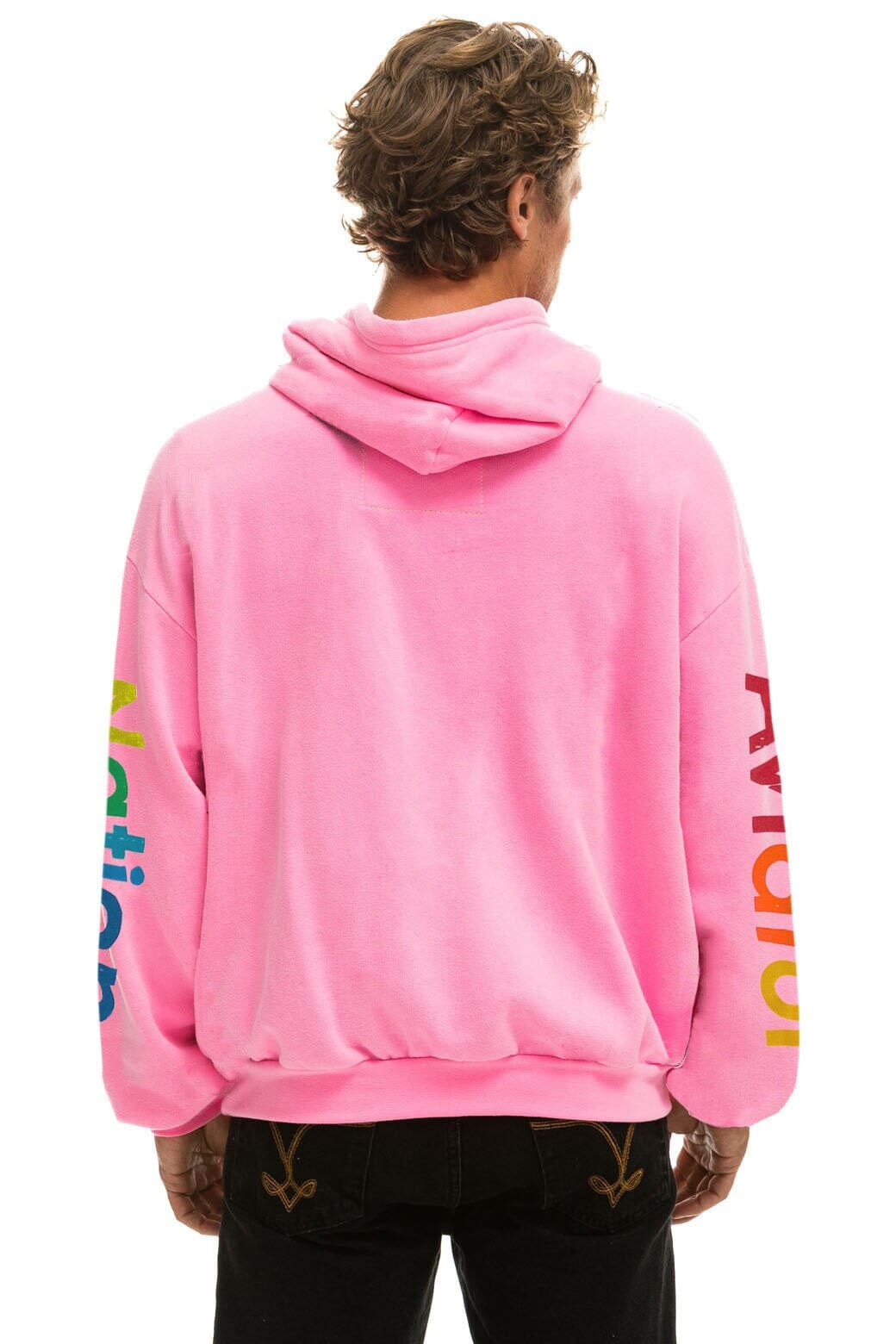 AVIATOR NATION LAGUNA BEACH RELAXED PULLOVER HOODIE - NEON PINK