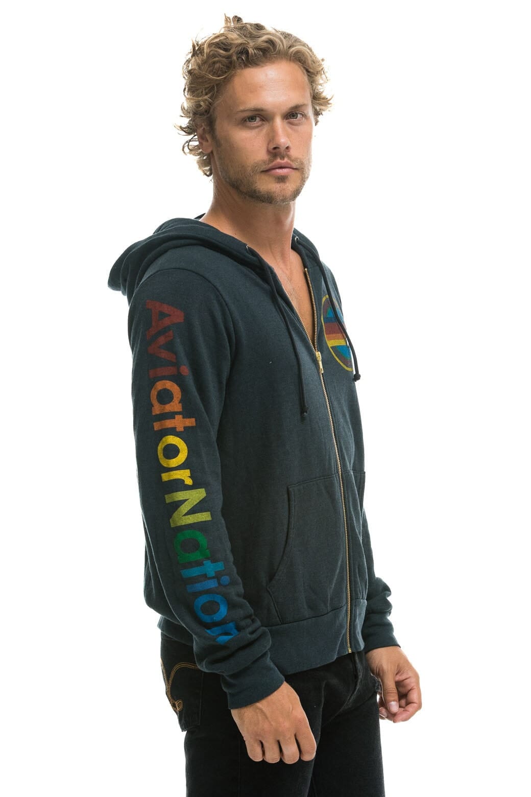 AVIATOR NATION LAS VEGAS ZIP HOODIE - CHARCOAL