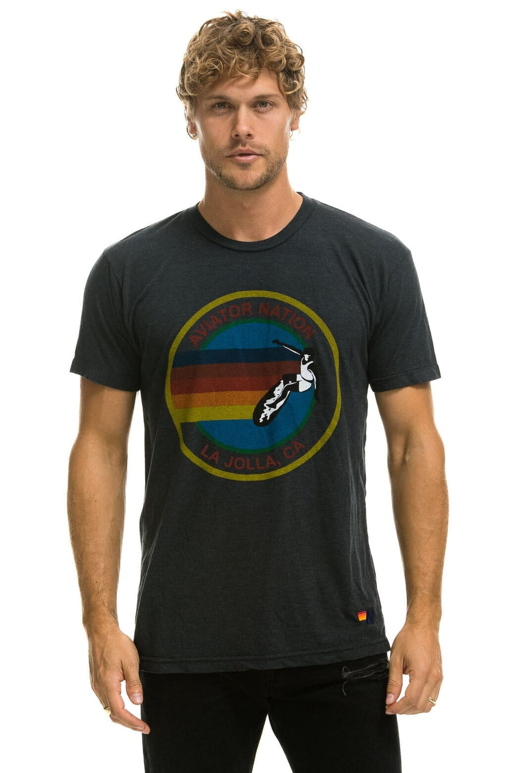 AVIATOR NATION LA JOLLA TEE - CHARCOAL