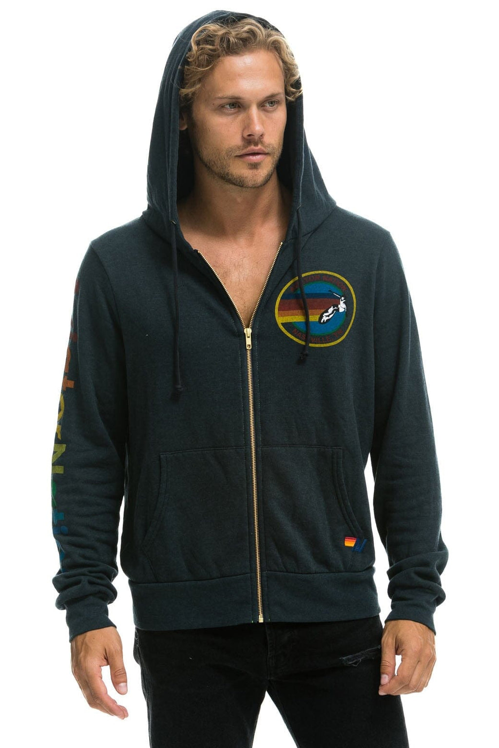 AVIATOR NATION NASHVILLE ZIP HOODIE - CHARCOAL