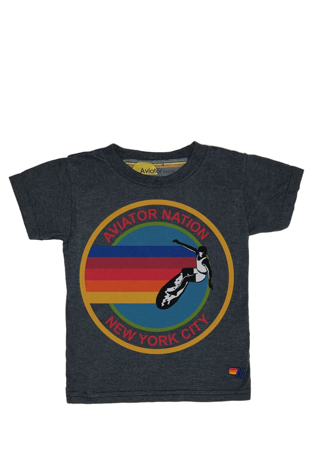 KIDS AVIATOR NATION NEW YORK CITY TEE - CHARCOAL