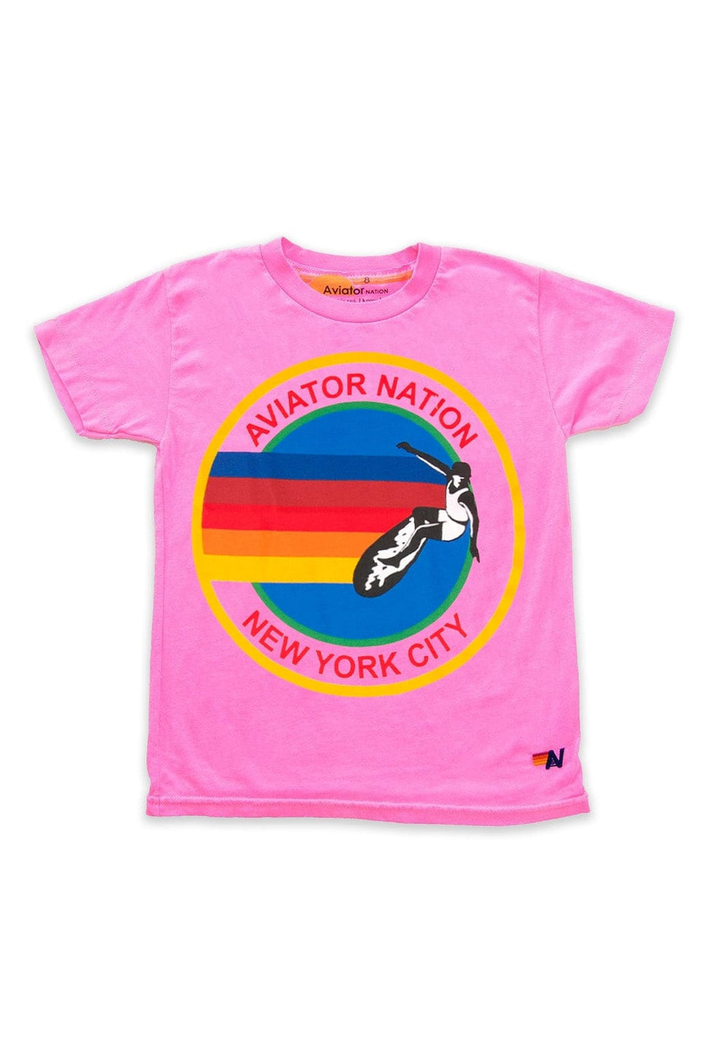 KIDS AVIATOR NATION NEW YORK CITY TEE - NEON PINK