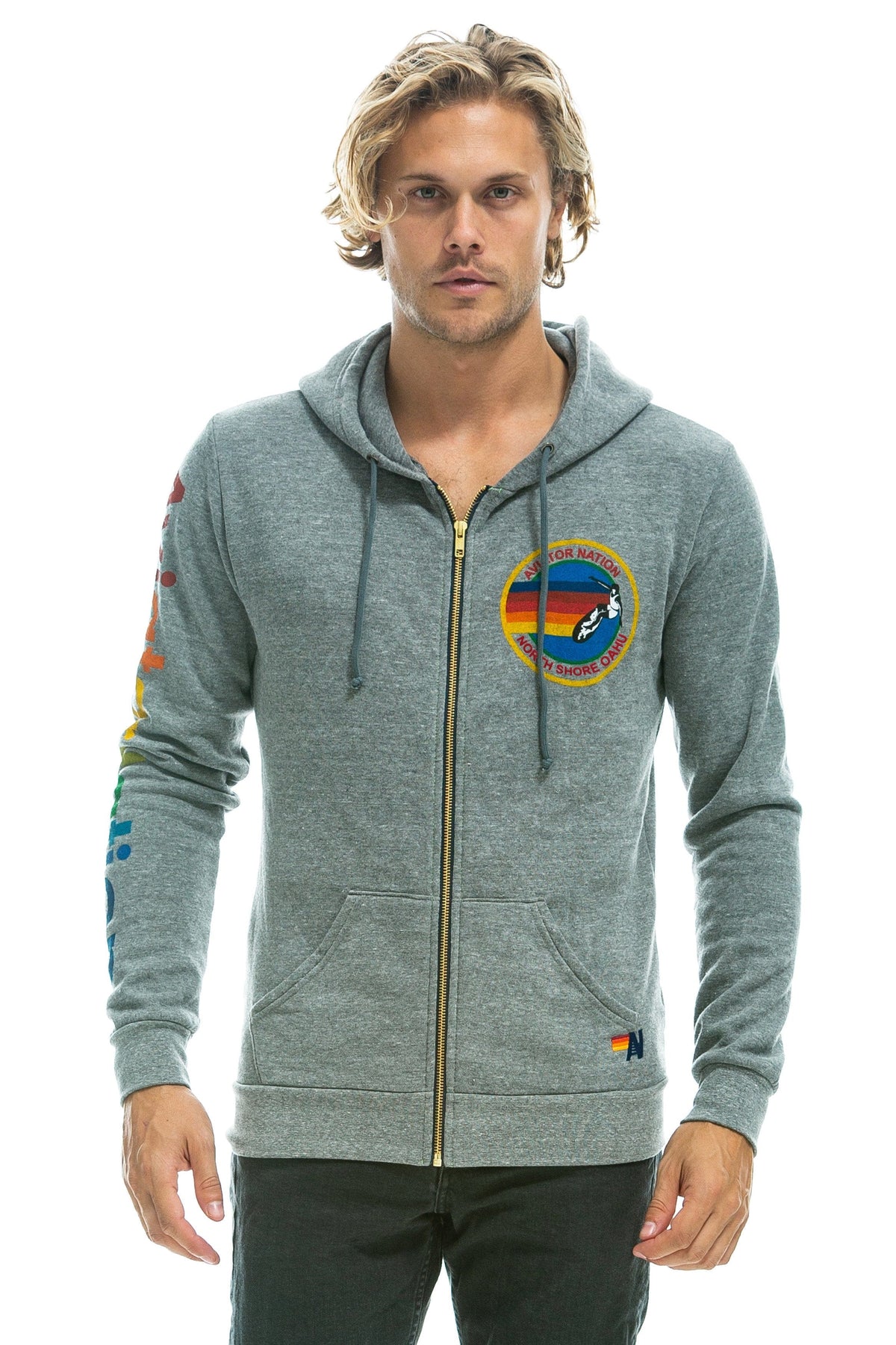 AVIATOR NATION NORTH SHORE HOODIE - HEATHER GREY