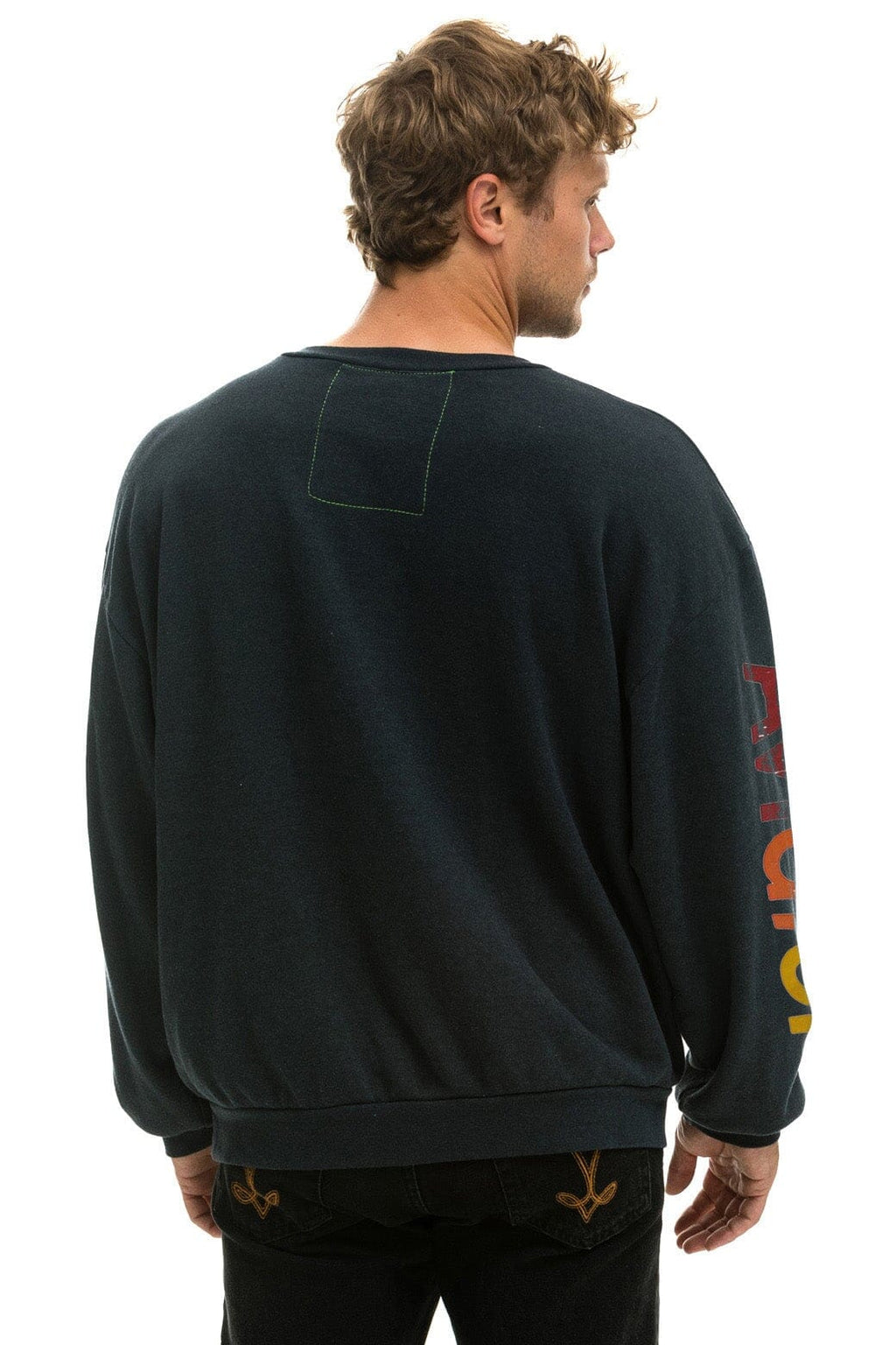 AVIATOR NATION RELAXED VENICE CREW SWEATSHIRT - CHARCOAL