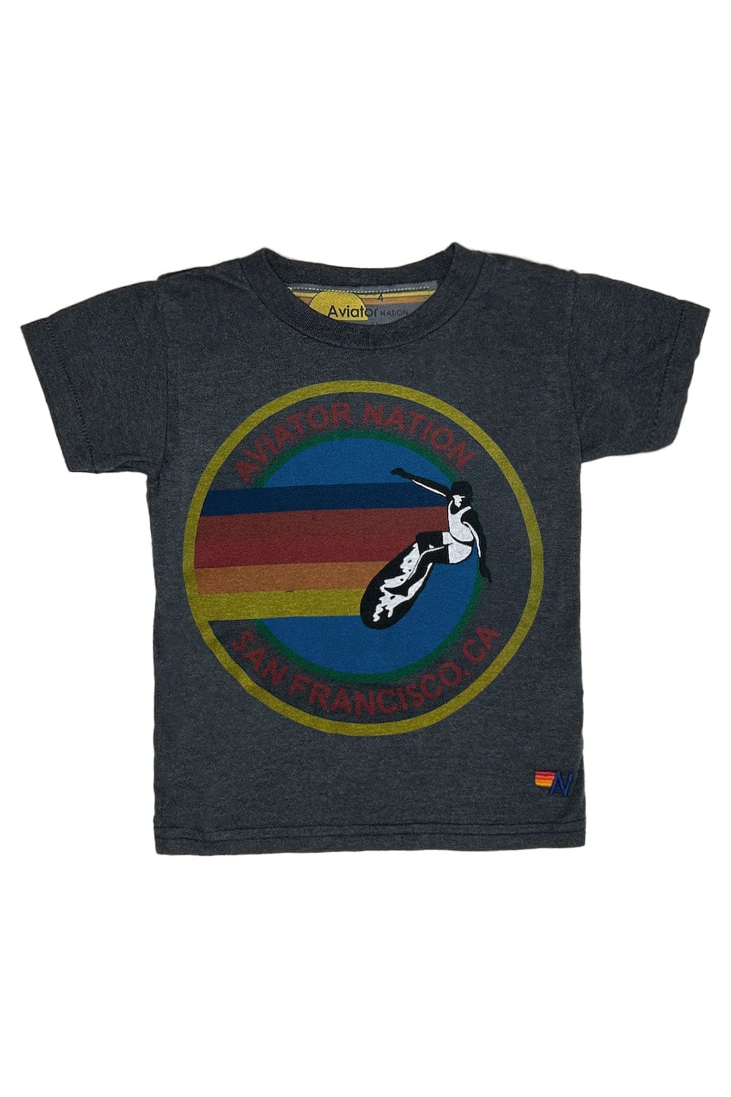 KIDS AVIATOR NATION SAN FRANCISCO TEE - CHARCOAL
