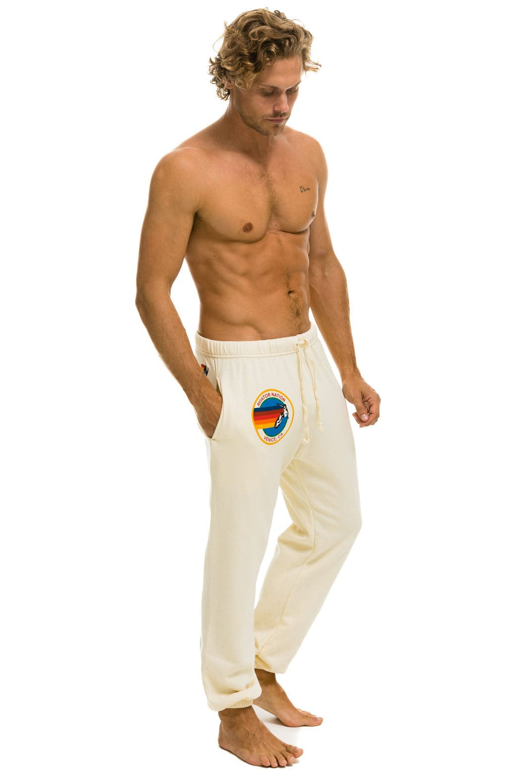 AVIATOR NATION VENICE SWEATPANTS - VINTAGE WHITE