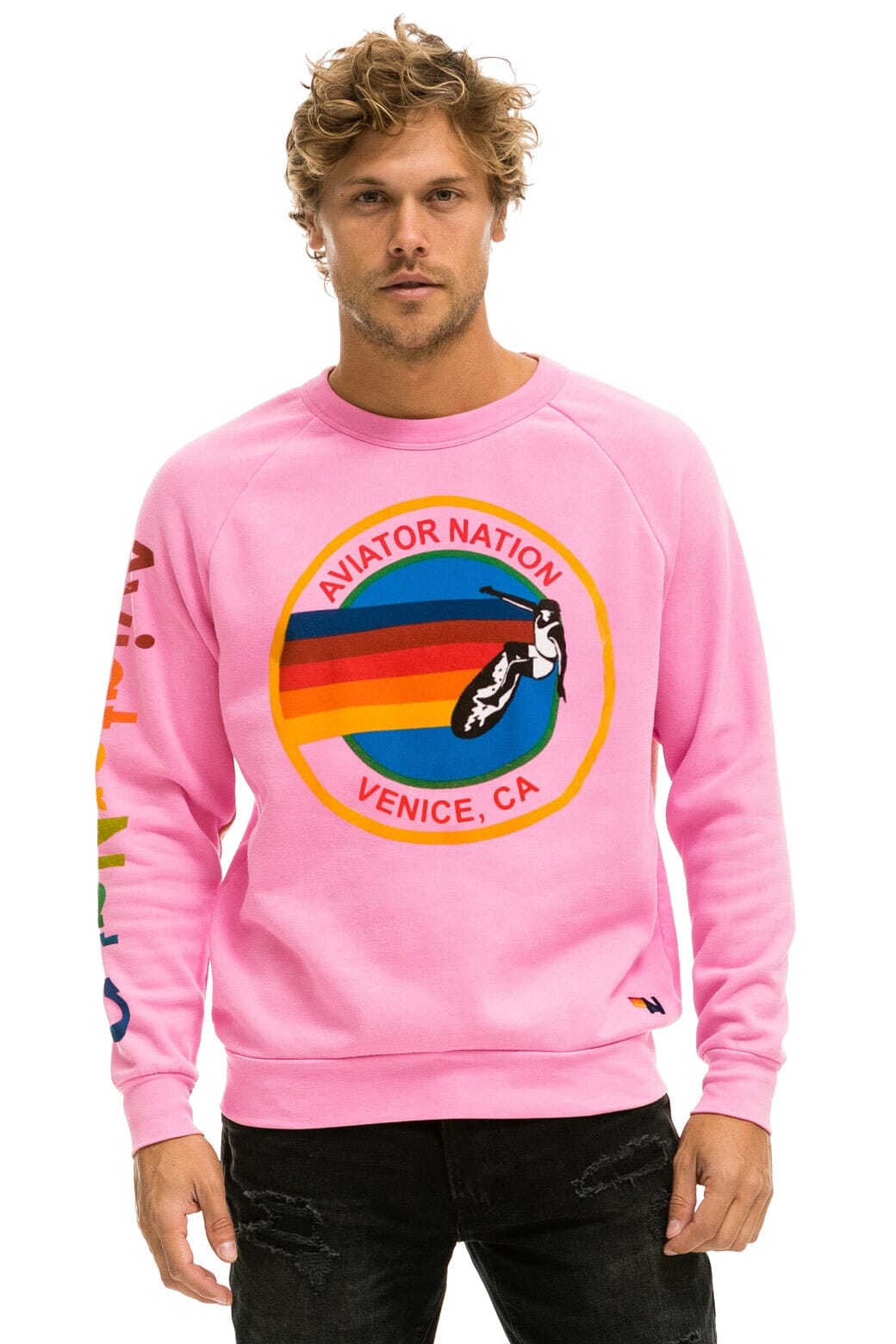 AVIATOR NATION VENICE SWEATSHIRT - NEON PINK