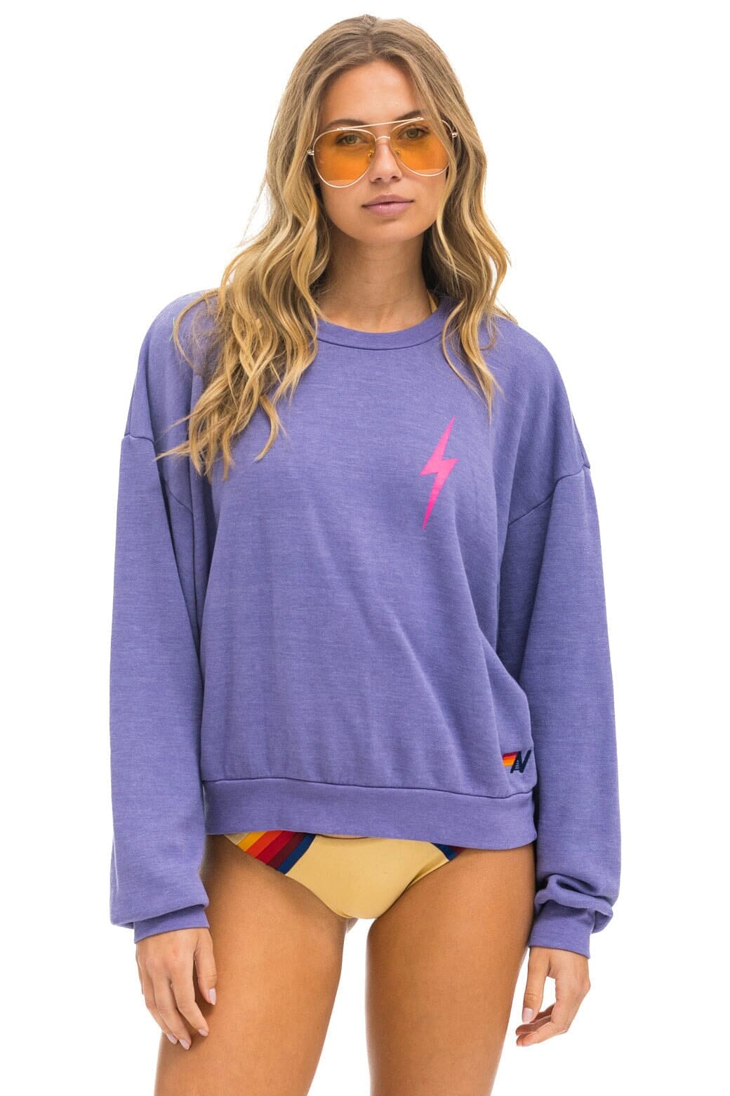 BOLT 2 RELAXED CREW SWEATSHIRT - LAVENDER NEON PINK